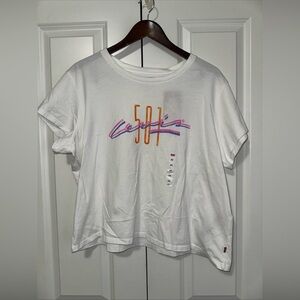 Levi's 501 Standard Fit Cropped Short Sleeve Shirt XXL NWT